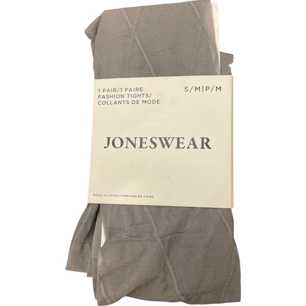 Joneswear Grey Fashion Tights Size Small Medium NEW $18 Nylon Spandex Diamond